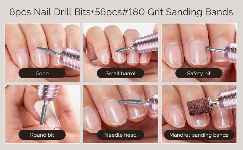 Professional Rechargeable Nail Drill 30000 RPM for Acrylic Nails Gel Polishing Manicure