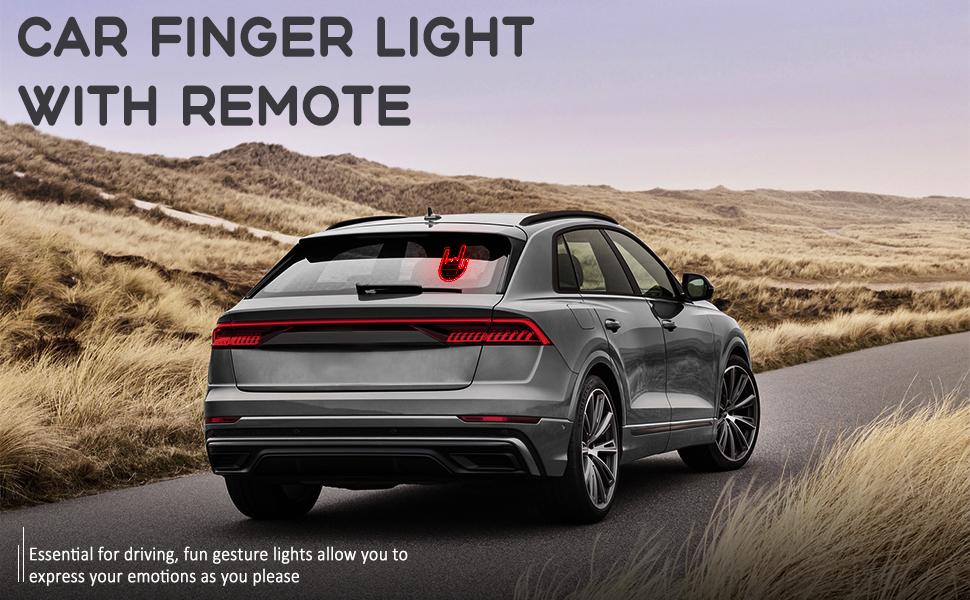 DIBMS Car Gesture Decorative Light, Ambient Lighting Kit, Rechargeable Led Gesture Light, Road Rage Led Signs Calms Road Rage, Decoration led lights car, Road Rage Calming Accessory Kit.(1 PCS)