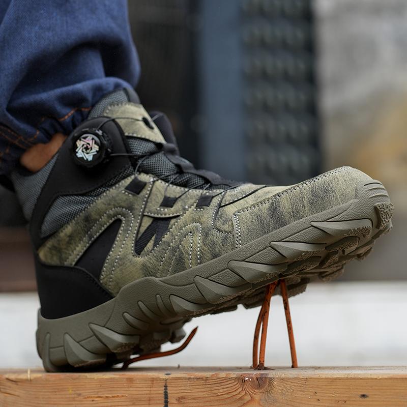 Safety Shoes for Men Steel Toe Shoes Outdoor Waterproof Non-slip Sneakers Durable and Comfortable Men's Climbing Boots for Rugged Outdoor Adventures