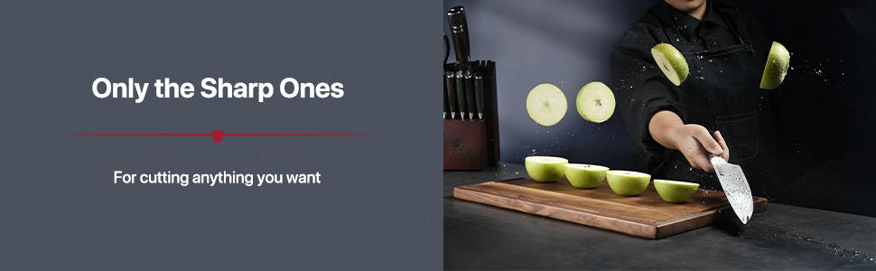 BRODARK 15PCS Full Tang Knife Set with Block wooden controller Food Grade German High Carbon Stainless Steel Professional Chef Knife Set with Sharpener Steak meat boning kitchen knives gifts for men Outdoorfun Utensils Kitchenware