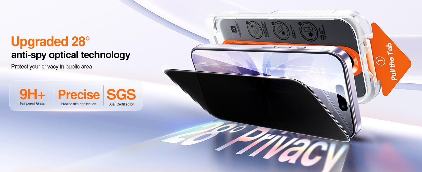 【Dust-free Fit Tray】2 Pack SmartDevil HD Clear Screen Protector for iPhone 17promax/17pro/16promax/16pro/15/15pro/14/13pro/13 Tempered Glass, Shatterproof Protection bubble-free Scratch Resistant 9H Hardness,Fast & Easy Installation, Anti-Spy Privacy Film