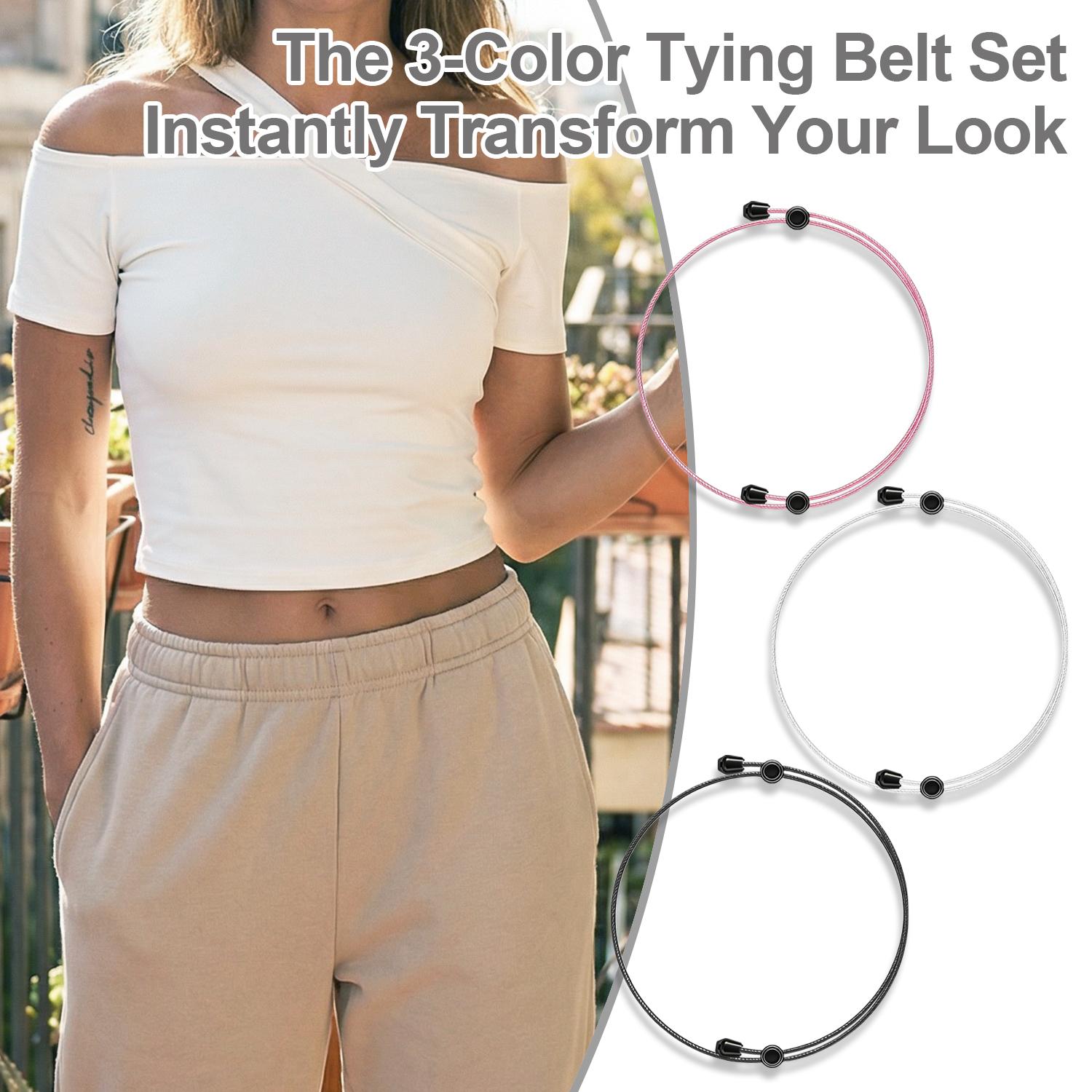 3Pcs Shirt Tuck Band Women,Adjustable Tool for Sweater and Shirts,Elastic Crop Bands to Change The Style of Your Tops