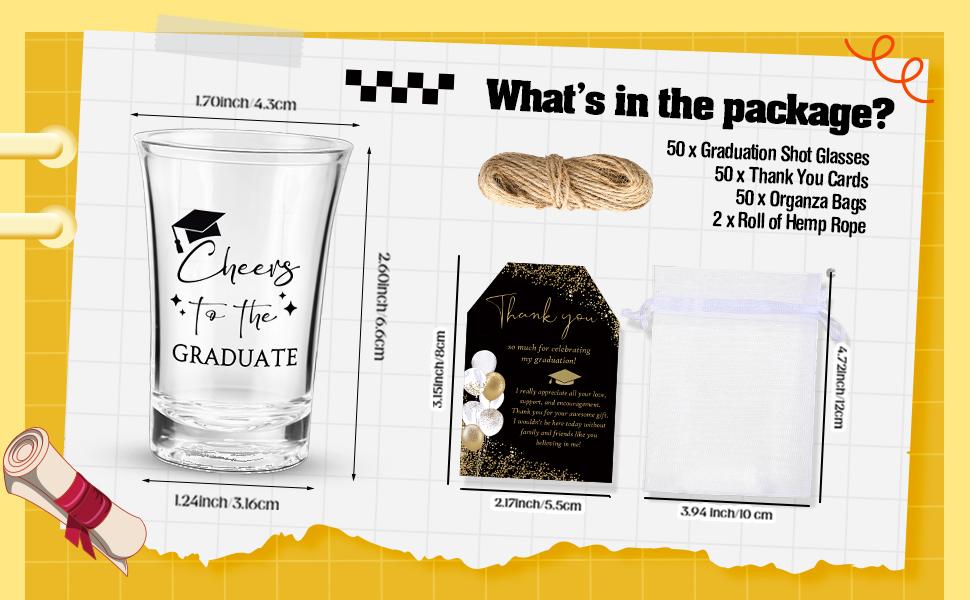 Graduation Party Favors 30/50 Sets Stainless Steel/Acrylic Shot Glasses Cheers to the Graduate with Thank You Cards Gift Bags 2026 Grad Party Cups for Graduates Guests Teacher Classmates Friends Family Grad Party Decor Graduation Celebration Supplies,summ Graduation Party Favors 30/50 Sets Stainless Steel/Acrylic Shot Glasses Cheers to the Graduate with Thank You Cards Gift Bags 2026 Grad Party Cups for Graduates Guests Teacher Classmates Friends Family Grad Party Decor Graduation Celebration Supplies,summ