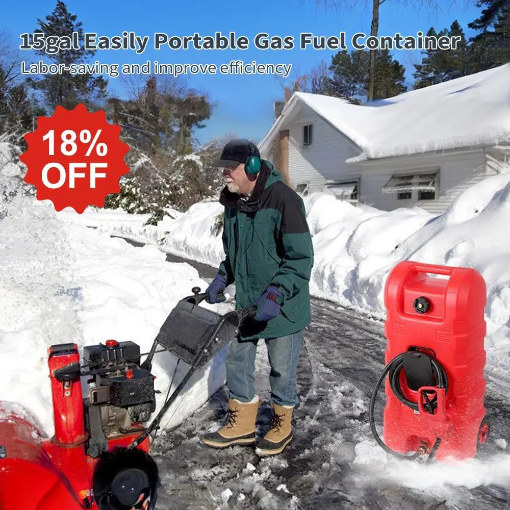 GARVEE 15Gal Titan Series Durable Heavy-Duty Fuel Can with LE Pump, Quick Connect, Spill-Proof Valves, Aluminum Buckle Reinforced Strap, Dual Brass Shutoff - HDPE Body, Corrosion-Proof for Jobsites, Agricultural/Marine Ready, High-Flow Performance