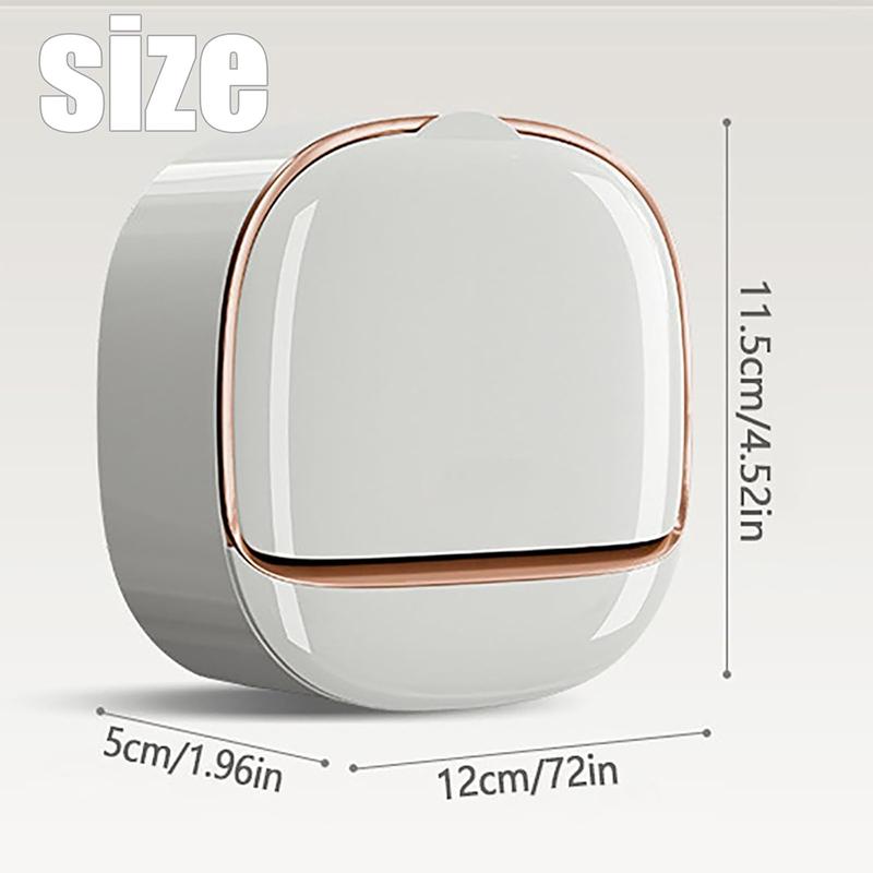 Wall Mounted Shower Soap Dish with Flip Cover - White Antibacterial Waterproof Self-Draining Soap Saver, Bathroom Shower Storage Essentials