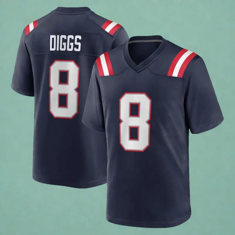 Stefon Diggs Football Jersey #8 Navy, Breathable Game Day Sports Shirt, Gift For Fan