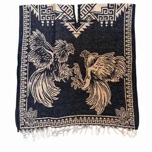Mexican Gabanes sin gorro  for Cold Weather Versatile Use with Virgin Mary Design and Floral Patterns