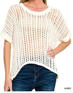 Sienna Shore Crochet Short Sleeve Sweater
