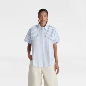 KBB by KAHLANA Women’s Long Sleeve ‘The Convertible Sleeve Button Down’