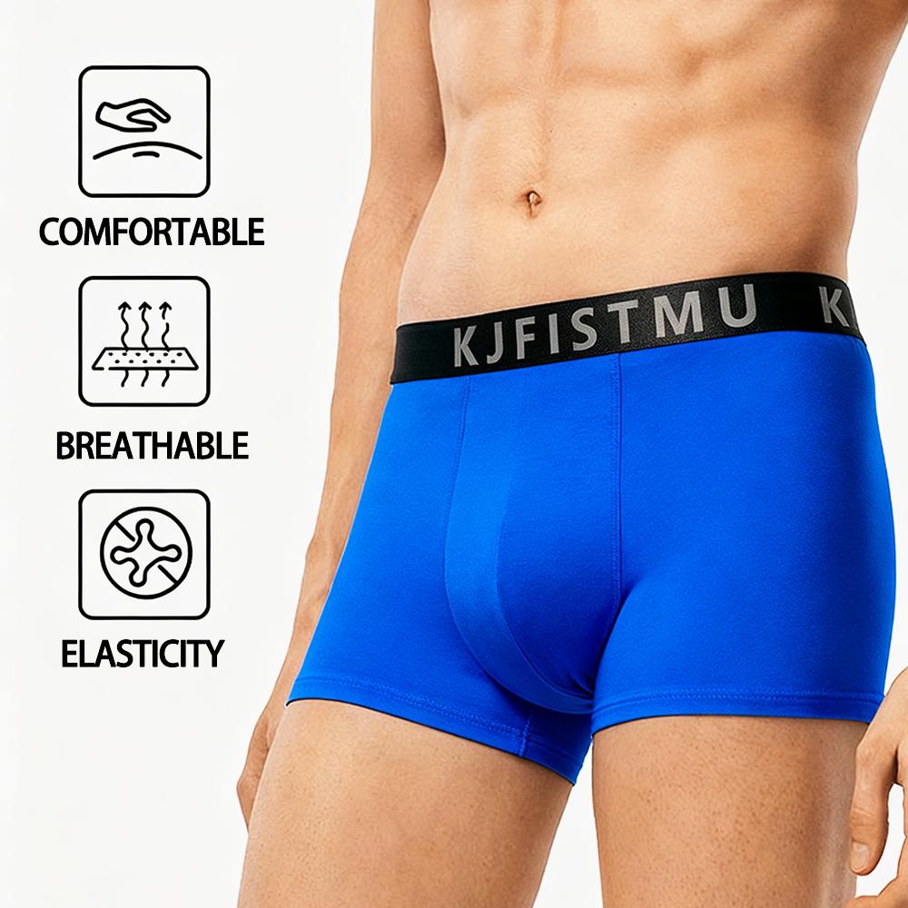 KJFISTMU 16-piece men's boxer briefs set, featuring bright geometric patterns, medium stretch, breathable and comfortable, solid colors, colorful striped waistband print, suitable for daily wear, boxer shorts, comfortable underwear, durable craftsmanship