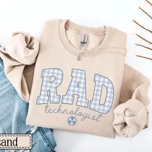Rad Tech Gingham Sweatshirt, X-Ray Technologist Crewneck Sweater, MRI CT Radiology Shirt, Radiology Graduation Gift