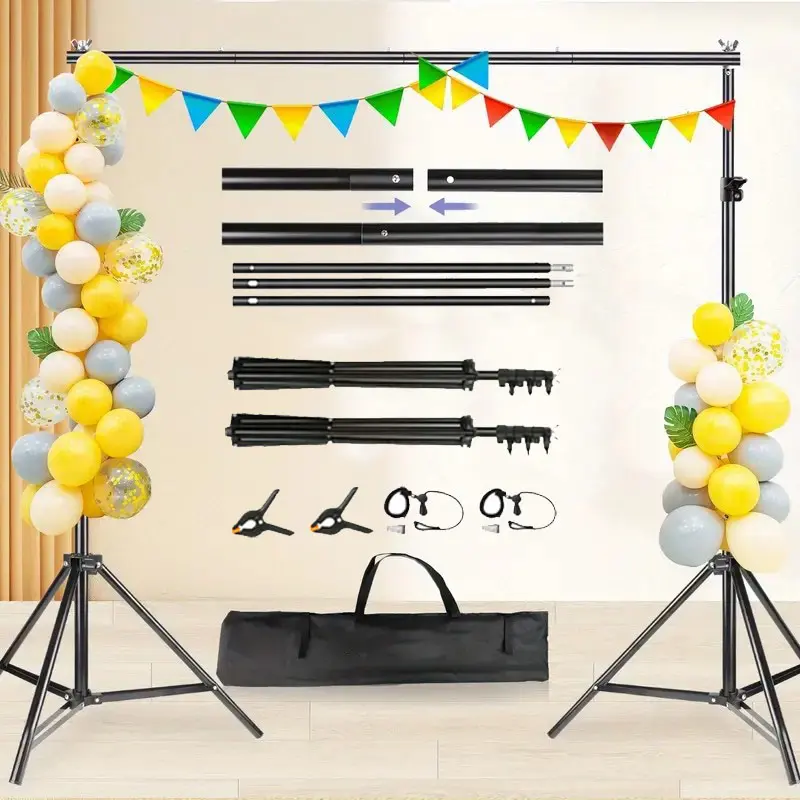 Photography Backdrop Set Modular Frame Kit with Tripod-Monopod Support, Scenery Shelf, Light Setup, Accessories for Photo-Video Shoots, Customizable Studio & Filming Setup (1 Kit)