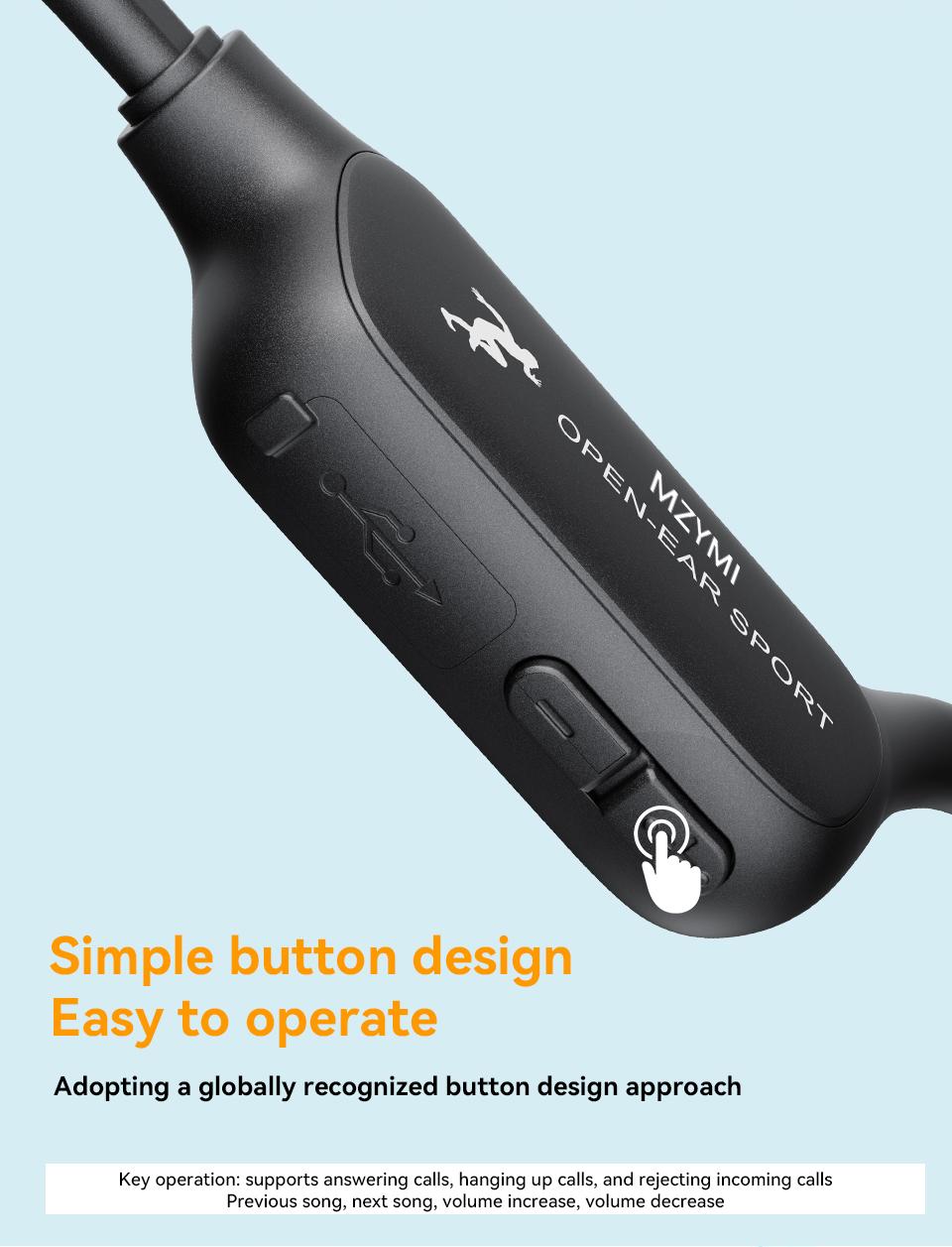 MZYMI i18pro Bone Conduction Earphones IPX6 Waterproof Open Ear Wireless Bluetooth Headphones with Mic 240mAh Battery Fast Charging Sports Earbuds #TikTokShopBlackFriday