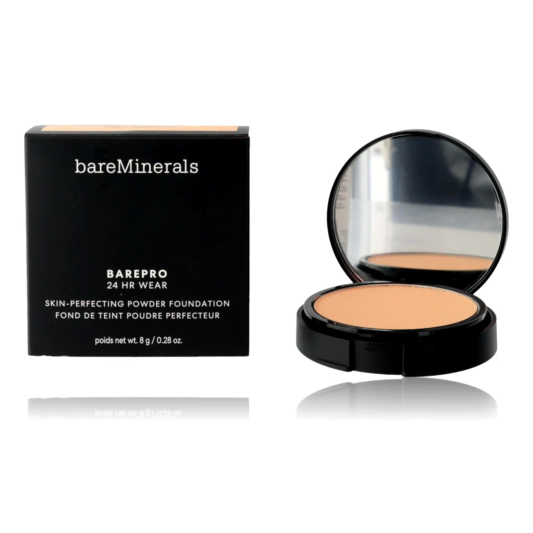 Barepro 24HR Skin Perfecting Powder Makeup Foundation - 20 Neutral Light, bareMinerals for Women, 0.28 oz