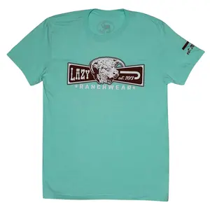 Lazy J Ranch Diamond Banner Short Sleeve T-Shirt - Sea Foam Green