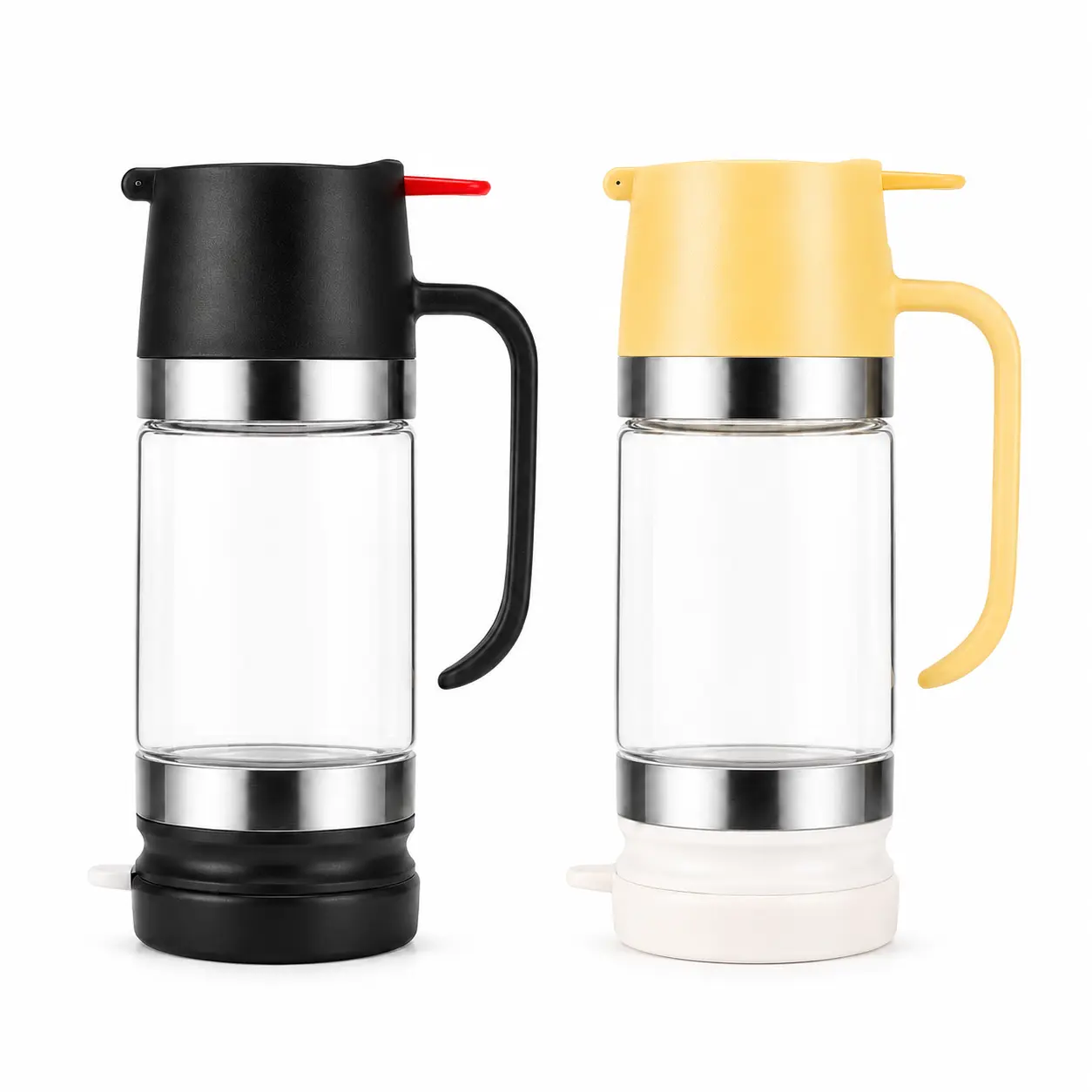 No-Drip Leak-Free 10oz Glass Honey Dispenser with Ergonomic Handle & Pour Spout, Simple to Refill & Wash, Long-Lasting Freshness, Daily Kitchen Storage Container for Maple Syrup