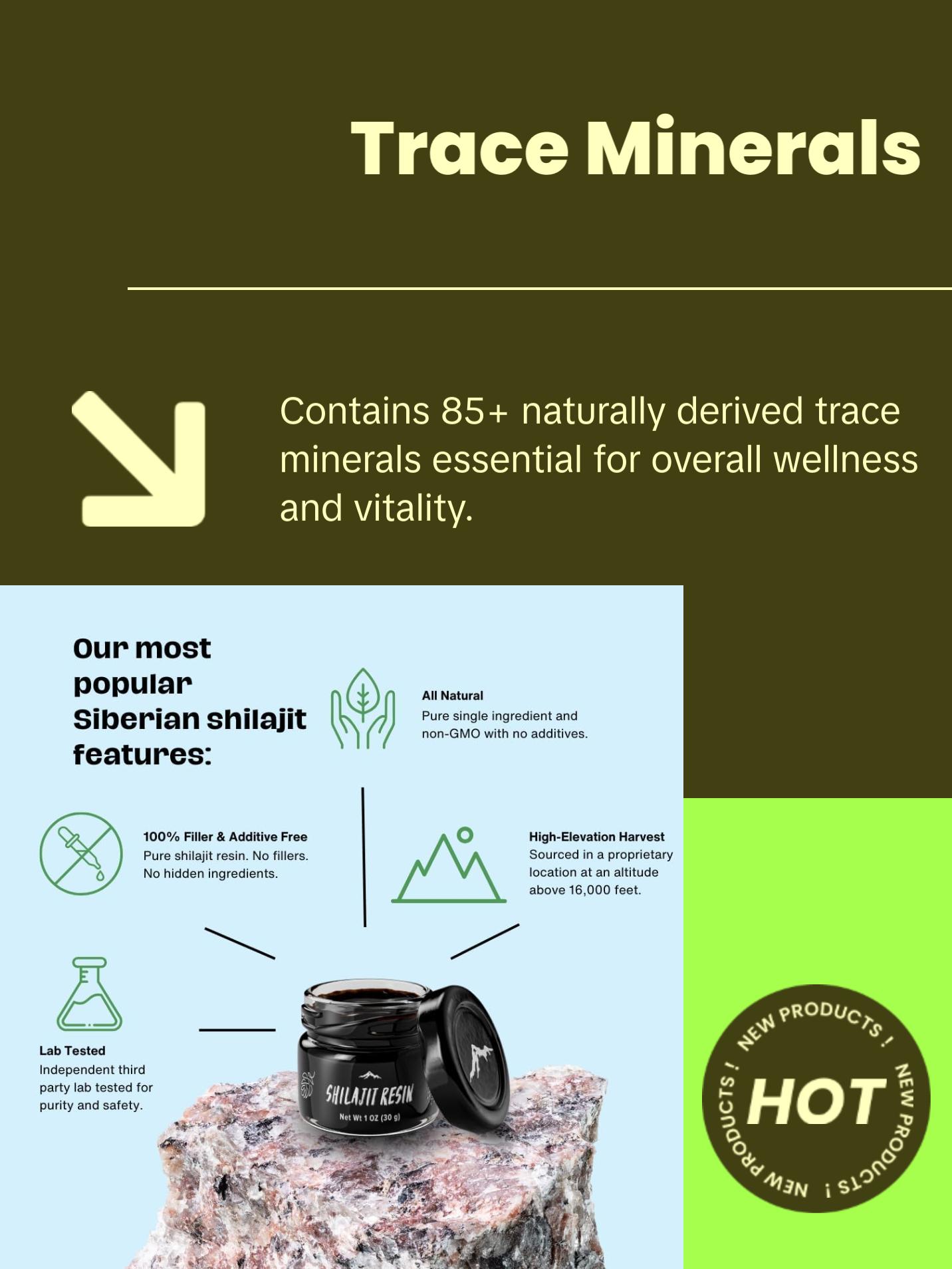 Pure Shilajit Resin with Spoon, High Nutritional Potency, Plant-Derived Trace Minerals & Fulvic Acid