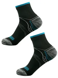 5 Pairs Women's Black Compression Socks Comfortable Breathable Excellent Sweat Absorption Stylish Sock Best For Sports Cycling Air Travel Running Hiking fun ankle sock elastic outdoor casual design