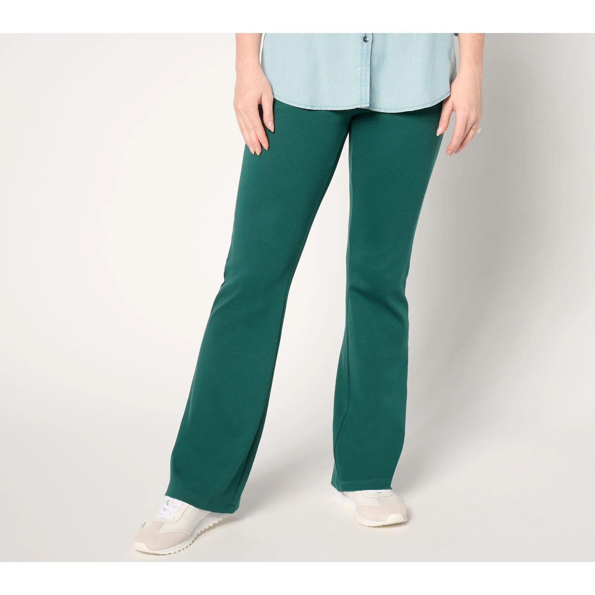 Isaac Mizrahi Live! Regular Essentials Pima Flex Bootcut Pants