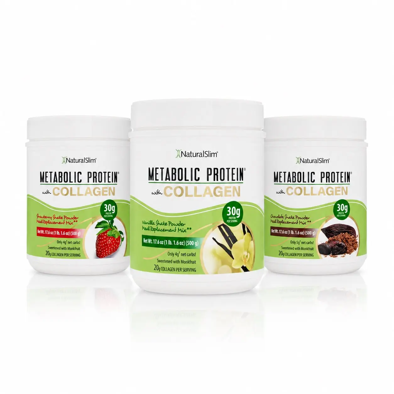 NaturalSlim 3 Energy Protein Collagen Shake with Monkfruit, 20g Collagen, 240ml - Supplement, Dietary Healthcare Fitness