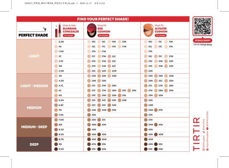 [TIRTIR Official] Travel Size Mask Fit AI Filter Cushion Foundation 4.5g l Natural Matte Finish Makeup for Long Lasting Coverage & Smooth Texture Concealer Cosmetic