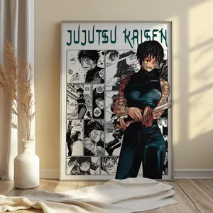 Jujutsu Kaisen Maki Anime Poster, Maki Zenin Character JJK Manga Anime Decor Posters - Frame NOT Included