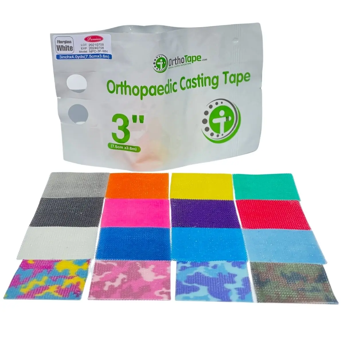 OrthoTape 3" Fiberglass Cast Tape | Single Roll | Wrist, Ankle & Arm Casting