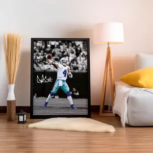 [ SALE UP 45% - UNFRAMED POSTER ] Dak Prescott Poster Signed Football Wall Art Fan Art Decor