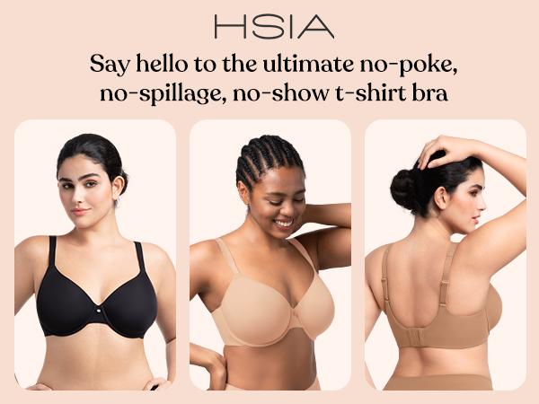 HSIA Miya SoftSense Comfort Lightly Lined T-shirt Back Smoothing Underwire Plus Size Minimizer Bra Everyday Bra SpringStatements