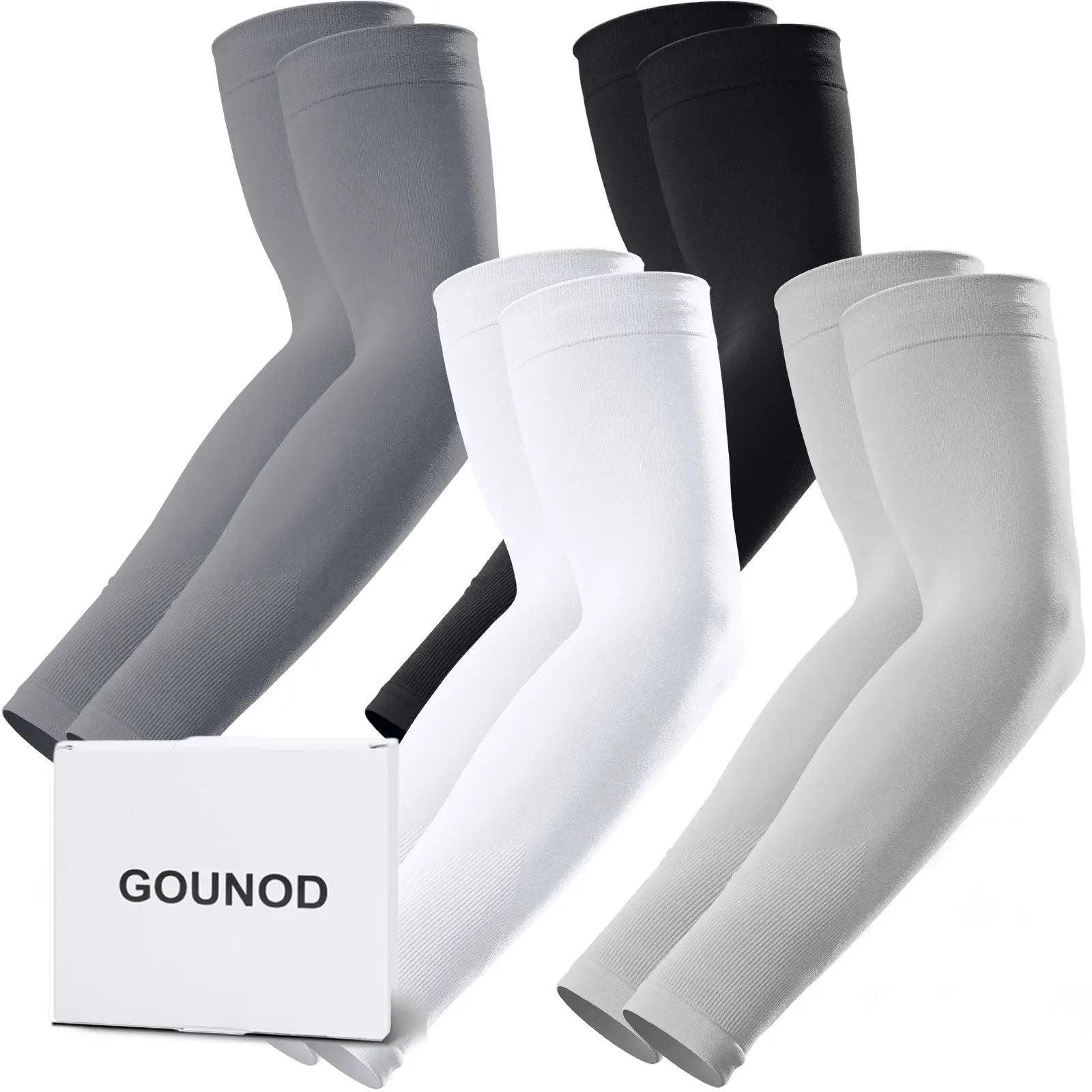 GOUNOD UPF 50+ UV Sun Protection Full Sleeve Arm Compression Sports Sleeves & Support for Men - Cooling Football Gear, Heat and Sun Protection, Athleisure Use (FallFreshness Breast Cancer Awareness Month), Heat And Sun Protection Sports Sleeves & Support