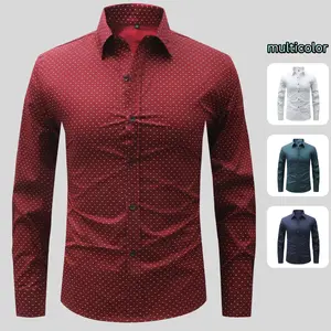 Chic Navy Micro-Pattern Button-Up Shirt - Perfect for Casual & Semi-Formal Looks