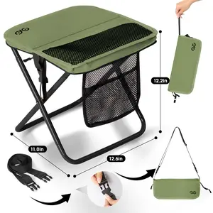 Camdoor Portable Folding Stool Ultra Light 1.5 lbs Holds 500 LBS Camping Hiking Fishing Outdoor Chair with Side Pockets & Shoulder Strap for Valentine's Day Gift