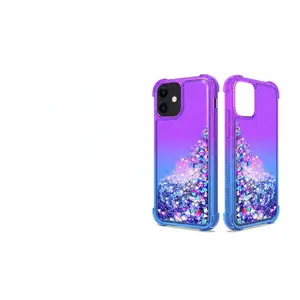 IPHONE 12 MINI Compatible Shiny Flowing Glitter Liquid Bumper Case For APPLE IPHONE 12 MINI In - Crystal Clear Protection by CELL DEMAND