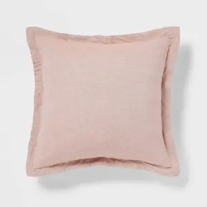 Euro Cotton Linen Blend Chambray Decorative Throw Pillow Terracotta - Threshold Euro Cotton Linen Blend Chambray Decorative Throw Pillow Terracotta - Threshold