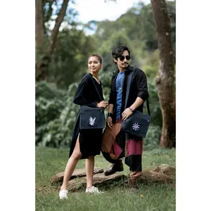 Bheri Black Embroidered Side Bag