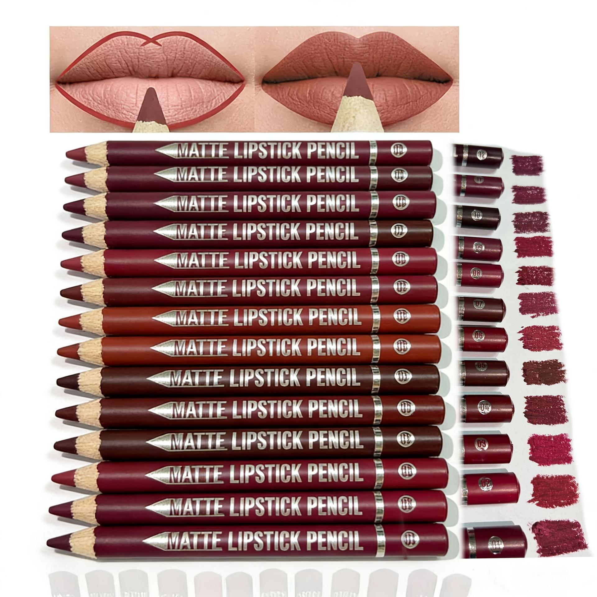 12Pcs Matte Lip Liner With Sharpener Set Waterproof Smudgeproof Precise Contour Lipstick Pens Long Lasting Smooth Makeup Versatile Daily Cosmetic Summeressentials
