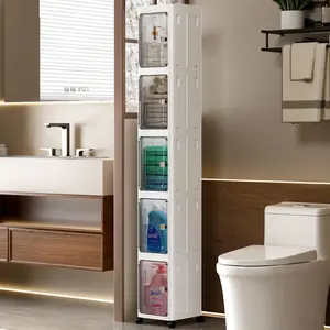 Multifunctional 5-Tier Stackable Storage Bins with Wheels & Lids, Collapsible White Organizer for Office & Living Room