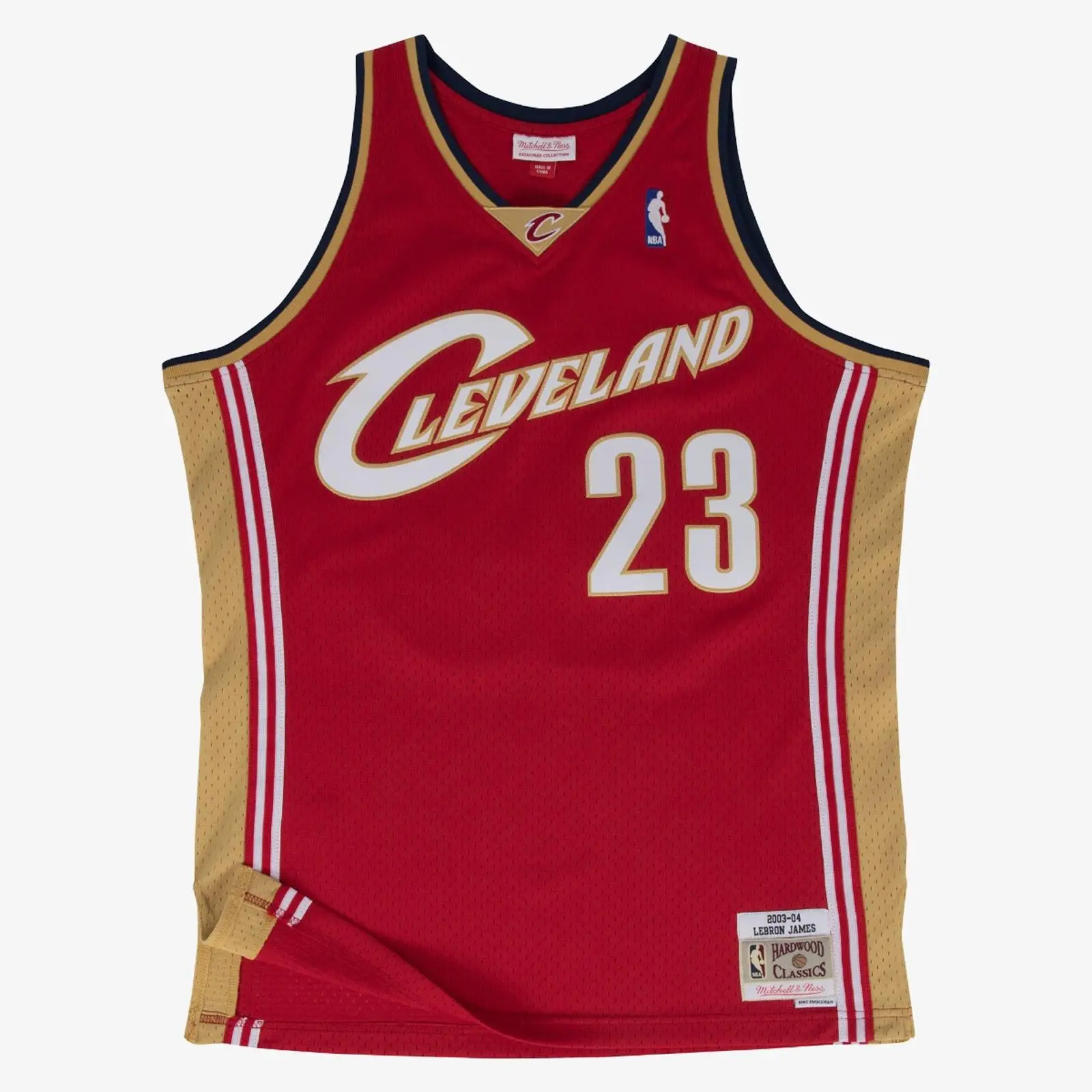 Mitchell & Ness LeBron James Cleveland Cavaliers 2003-04 Wine Cotton Swingman Player Jersey, Casual Wear, Graphical Print, Machine Washable, Regular Fit