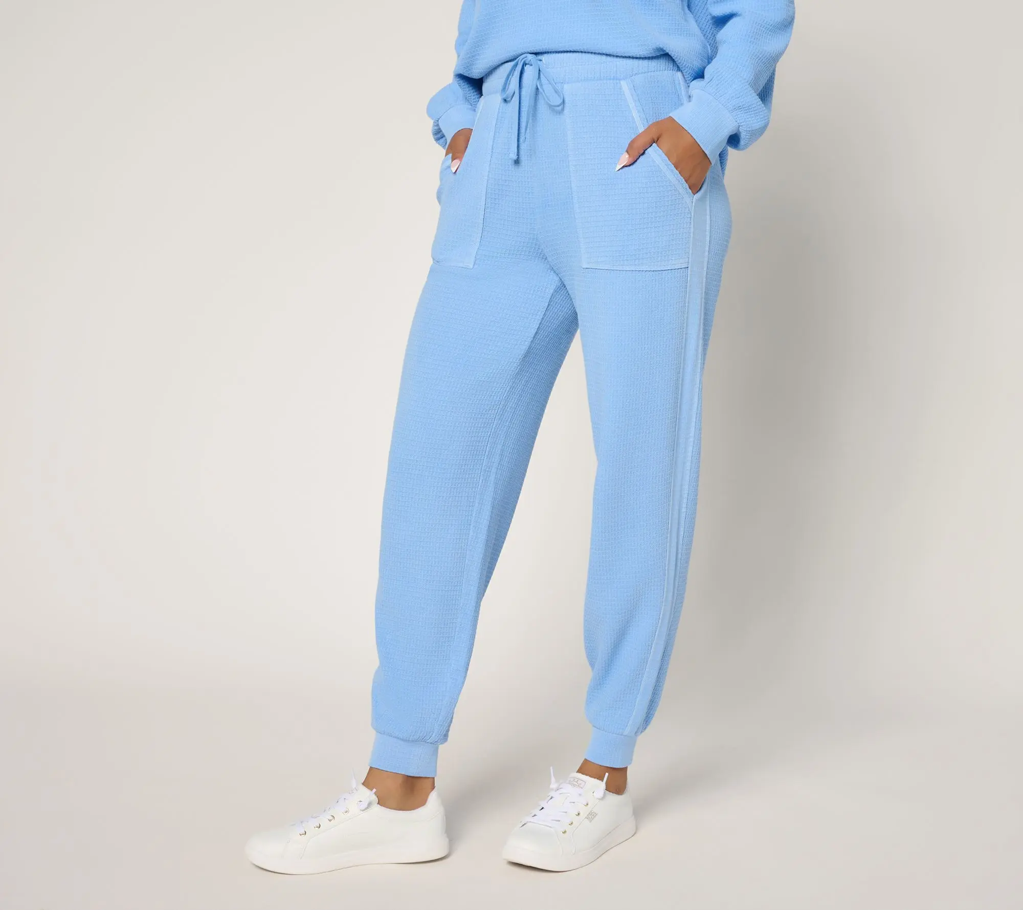 AnyBody Regular Washed Waffle Knit Joggers