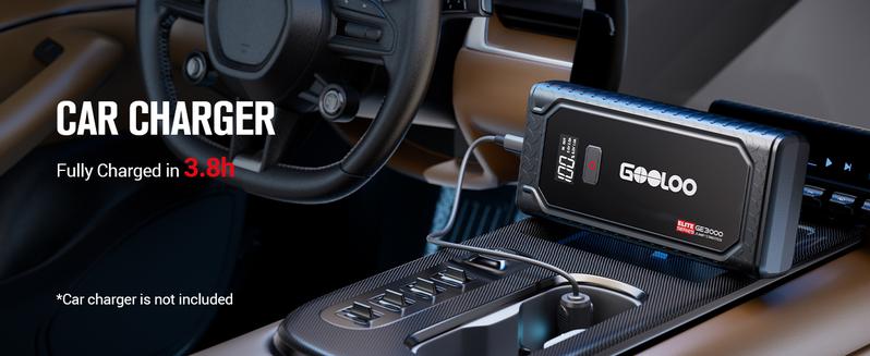 GOOLOO GE3000 Car Jump Starter 3000A Portable Jump Box (up to 8.5L Gas/ 6L Diesel), 12V SuperSafe Lithium Battery Booster Jump Starter with Smart Charging Port and LED Light