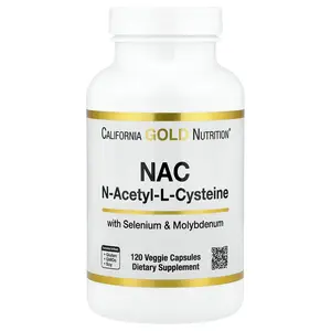 California Gold Nutrition N-Acetyl-L-Cysteine with Molybdenum and Selenium, 120 Veggie Capsules