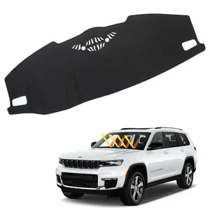 Canvcle Dashboard Cover for Jeep Grand Cherokee L 2021-2025 Non-Slip Dash Mat with UV Ray Protection Anti-Slip Silicone Precision Fit