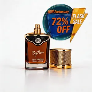 60th Anniversary Flash Sale，24 hours only Big Boss Men's Eau De Parfum Golden Brown Oriental Woody Cologne with Mandarin & Lavender Long Lasting 100ml 3.3 fl oz