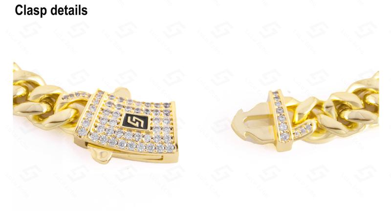 LuLu Echo 14K Gold Plated Luxury Bracelet Waterproof Fade-Resistant Non-Allergenic 6mm 8mm 10mm 12mm 14mm Sizes for Casual Business Leisure