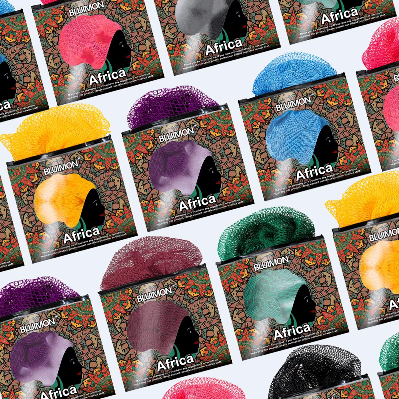 Bluimon African Exfoliating Net Sponge Ethically Sourced from Nigeria Bath Sponge Smooth Skin Shower Body Care Tool Quick-Drying Hygienic Solution