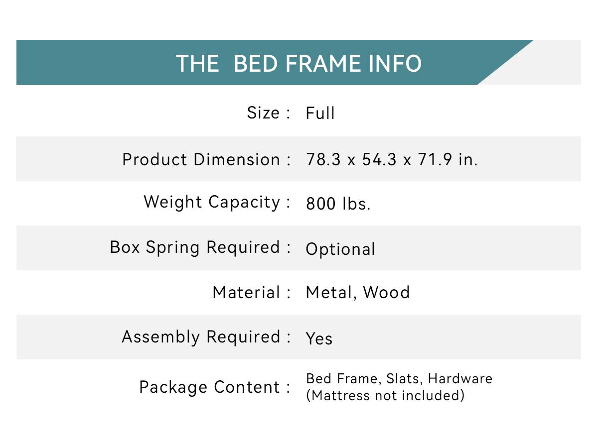 HOOMIC Full/Queen Metal Canopy Bed Frame 【Frame Only No Mattress】- Sturdy, Durable, No Box Spring Needed