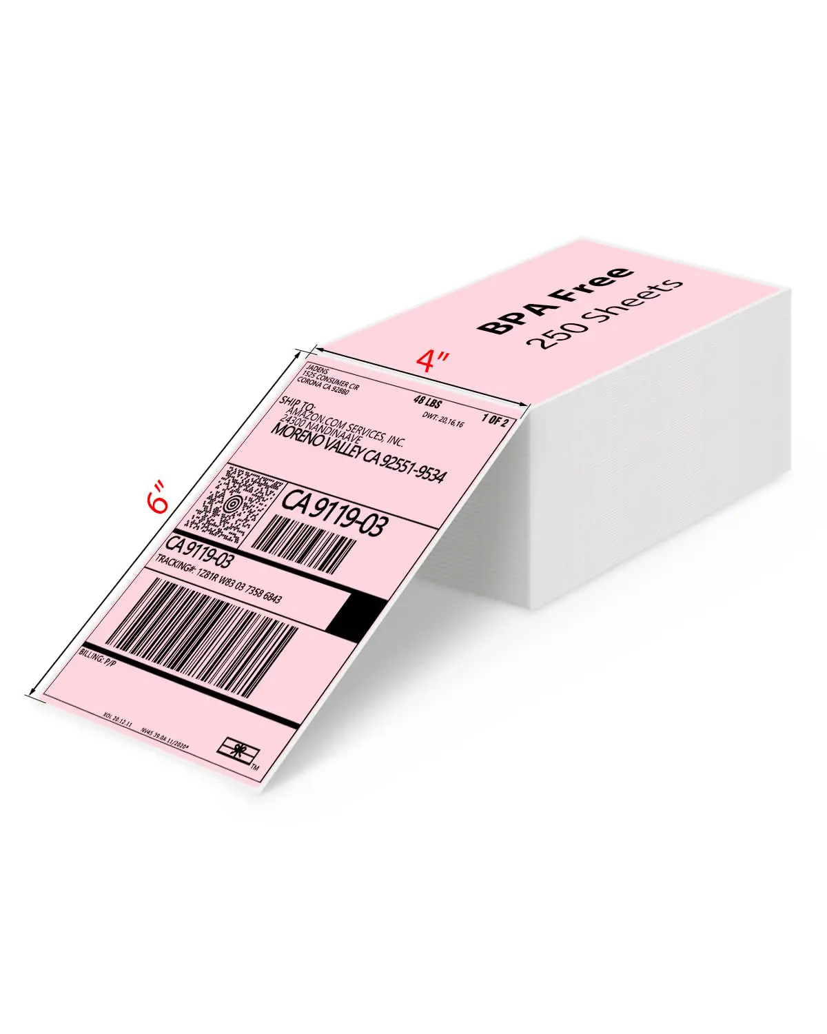 Jadens Rectangular 4x6 Inches Non-Customized Thermal Sticker Paper, Office Accessories Waterproof Anti-Friction BPA-Free Portable Thermal Print Paper for PD-A4 Printer, 250 Sheets,back to school haul,college school supplies,back to school shopping