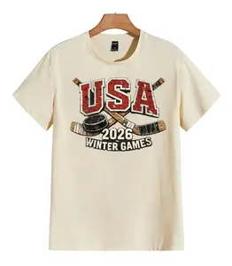 [Lunicora] USA Hockey 2026 TShirt,  Funny Shirt, Cool Vintage Fashion Tshirt, Classic Short Sleeve Novelty Tees