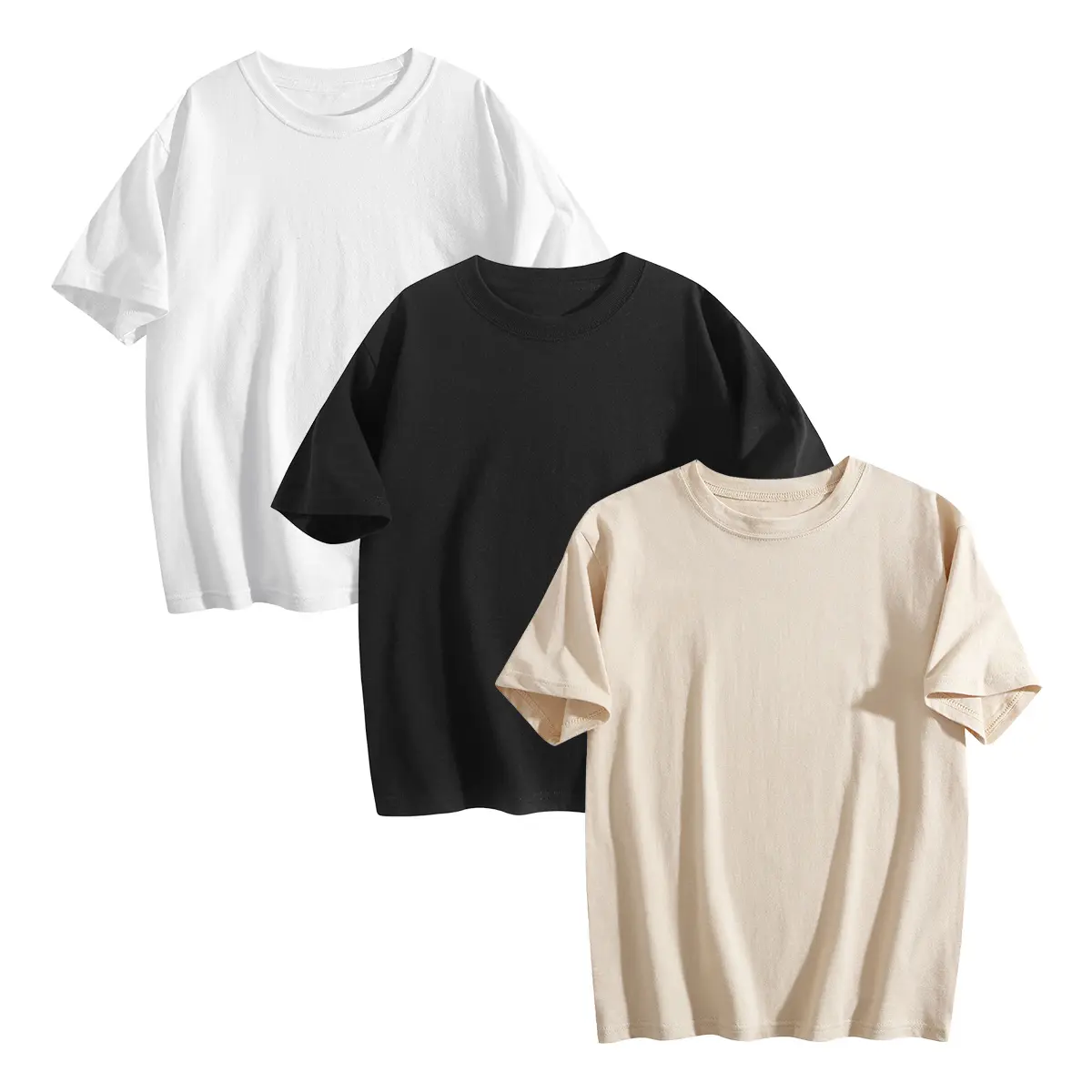 2/3 Pack Fashion T-Shirts for Teens, Solid Unisex Crewneck in 100% Soft Cotton, Breathable Relaxed Fit for School & Street Wear, Breathable Shirt, Casual, Clean & Versatile Style, Tumble Dry, Crew Neck, Cute