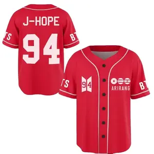 Full Print Bangtan Baseball Jersey Jersey, Vintage JHOPE 94 Jersey Shirt for Men & Women, Baseball Jersey for Men and Women, Baseball Jersey Style